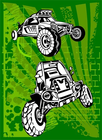 Buggy and Bike.  Illustration.Vinyl Ready.のイラスト素材