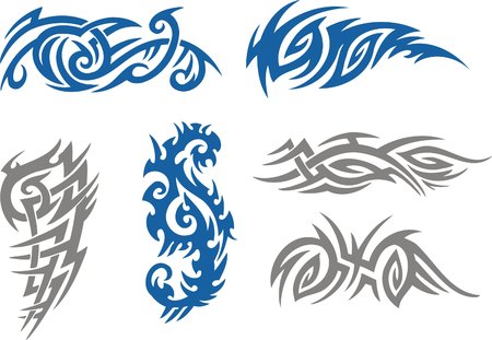 Tribal Tattoo Set Vector Illustration. Collection のイラスト素材