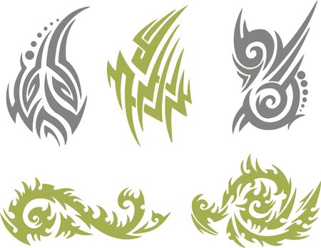 Tribal Tattoo Set Vector Illustration. Collection のイラスト素材