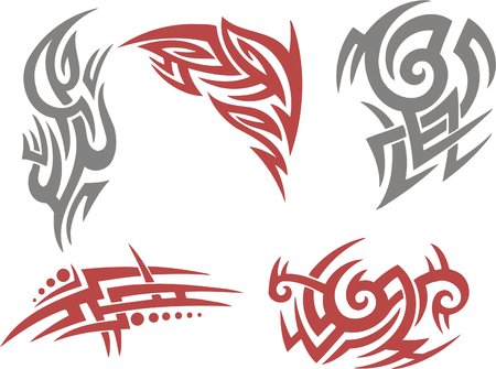 Tribal Tattoo Set Vector Illustration. Collection のイラスト素材