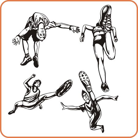 Jump. Extreme sport. Vector illustration. Vinyl-ready. のイラスト素材