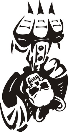 Cyber Skull - illustration. Ready for vinyl cutting. のイラスト素材