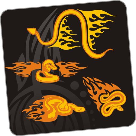 Snake illustration. Ready for vinyl cutting.のイラスト素材