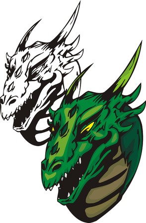 Dragons.illustration ready for vinyl cutting.のイラスト素材