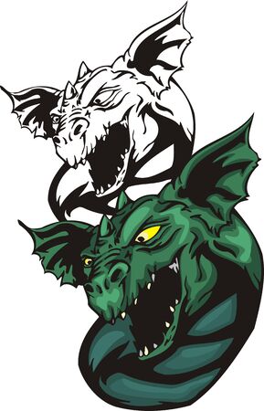 Dragons.illustration ready for vinyl cutting.のイラスト素材