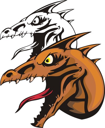 Dragons.illustration ready for vinyl cutting.のイラスト素材