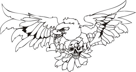 Eagle - predatory bird. illustration. Ready for vinyl cutting.のイラスト素材