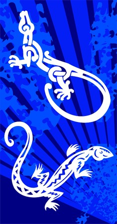 Lizards. Illustration.Vinyl Ready.のイラスト素材
