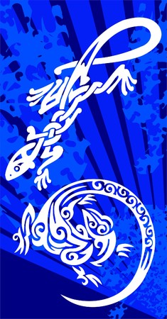 Lizards  Illustration.Vinyl Ready.のイラスト素材