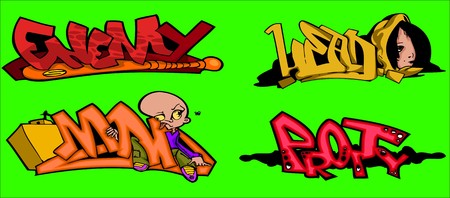 Graffiti Words.Vector illustration ready for vinyl cutting.のイラスト素材