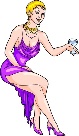 Pin-up Girls.  illustration ready for vinyl cutting. のイラスト素材