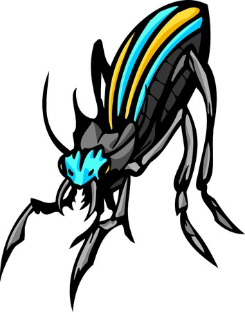 Beetles.Predatory Insects Clip art.  illustration ready for vinyl cutting.のイラスト素材