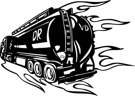 Racing Trucks with inclusion of a flames and tribal. illustration ready for vinyl cutting.のイラスト素材