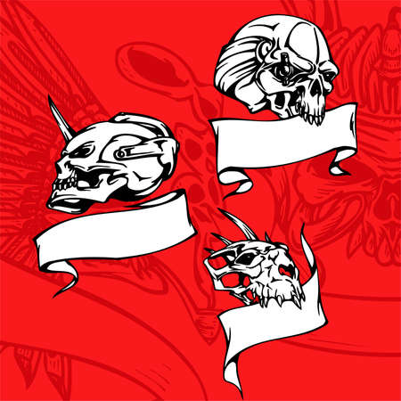 Skulls.  Illustration.Vinyl Ready.のイラスト素材
