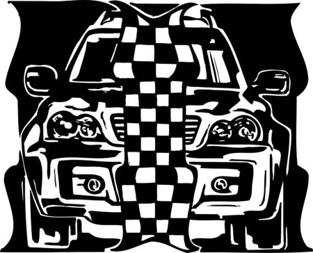 Street Racing Cars. illustration ready for vinyl cutting. のイラスト素材