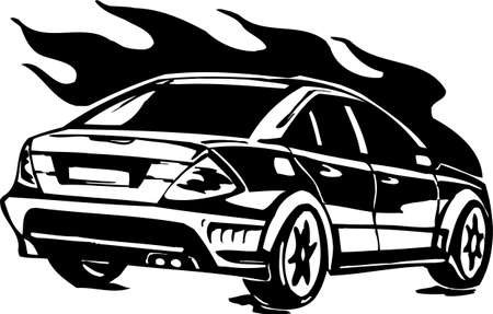 Street Racing Cars. illustration ready for vinyl cutting. のイラスト素材