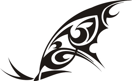 Tribal Butterflies.Vector illustration ready for vinyl cutting.のイラスト素材