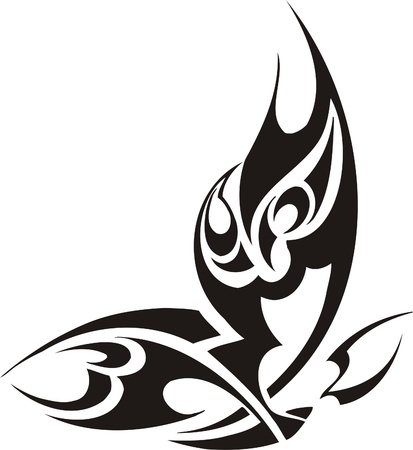 Tribal Butterflies.Vector illustration ready for vinyl cutting.のイラスト素材
