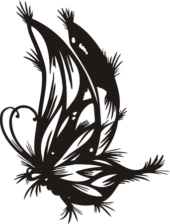 Tribal Butterflies.Vector illustration ready for vinyl cutting.のイラスト素材