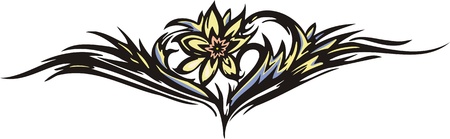 Hearts  & Flowers. illustration ready for vinyl cutting.のイラスト素材