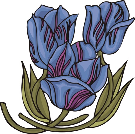 Hearts &  Flowers. illustration ready for vinyl cutting.のイラスト素材