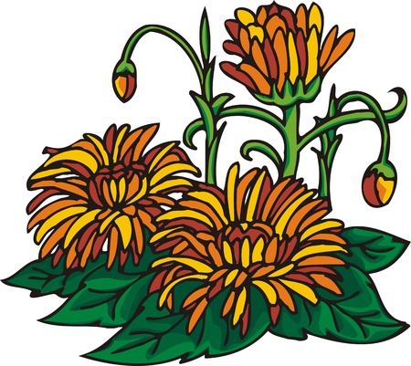 Hearts &  Flowers. illustration ready for vinyl cutting.のイラスト素材