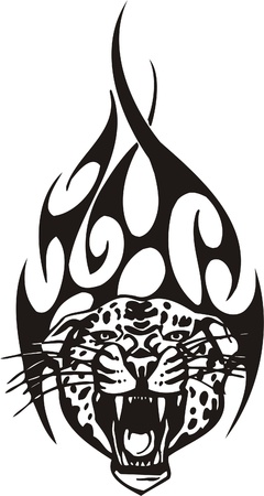 Tribal Predators.Vector illustration ready for vinyl cutting.のイラスト素材