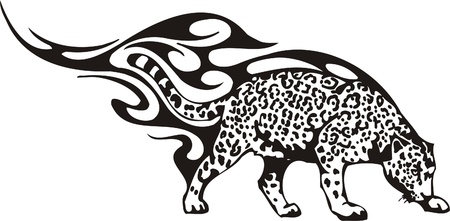 Tribal Predators.Vector illustration ready for vinyl cutting.のイラスト素材