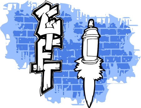 Graffiti -Zift end Spay ballon.Vector Illustration. Vinyl-Ready.のイラスト素材