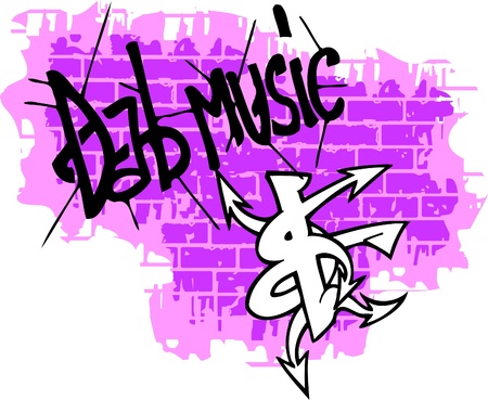 Graffiti -Text end Music.Vector Illustration. Vinyl-Ready.のイラスト素材