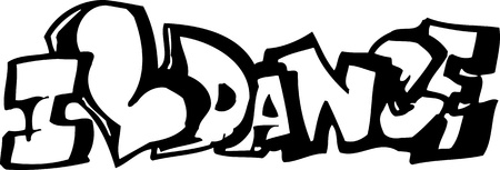  I love dance.Dancing.Vector illustration ready for vinyl cutting.のイラスト素材