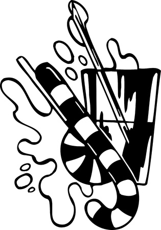 Candy and juice.FastFood.Vector illustration ready for vinyl cutting.のイラスト素材