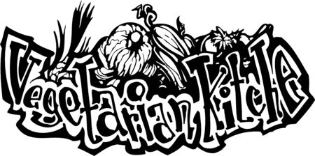 Vegetarian meal.Healthy Lifestyle.Vector illustration ready for vinyl cuttingのイラスト素材