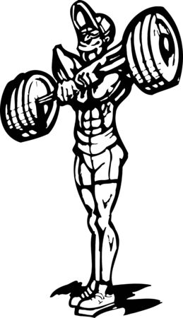 Athlete of the pole.Healthy Lifestyle.Vector illustration ready for vinyl cuttingのイラスト素材