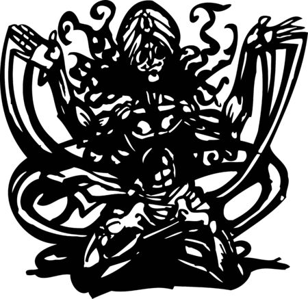 Yoga.Healthy Lifestyle.Vector illustration ready for vinyl cuttingのイラスト素材