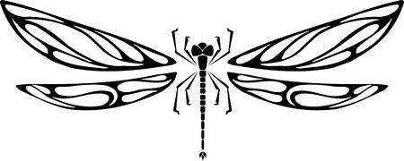 Dragonfly.Vector illustration ready for vinyl cutting.のイラスト素材