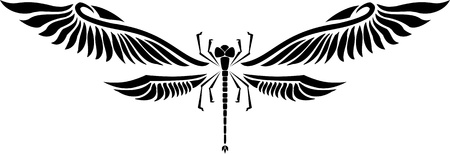 Dragonfly.Vector illustration ready for vinyl cutting.のイラスト素材
