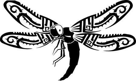 Dragonfly.Vector illustration ready for vinyl cutting.のイラスト素材