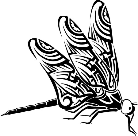 Dragonfly.Vector illustration ready for vinyl cutting.のイラスト素材