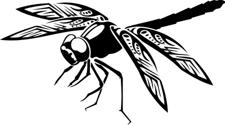 Dragonfly.Vector illustration ready for vinyl cutting.のイラスト素材