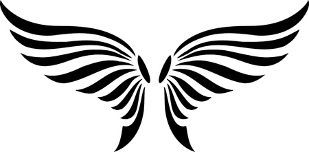 Wings.Vector illustration ready for vinyl cutting.のイラスト素材