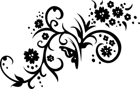 Floral Design Element - Vinyl-ready vector image!のイラスト素材