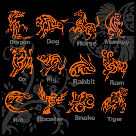 Chinese Horoscope - vector illustrationのイラスト素材