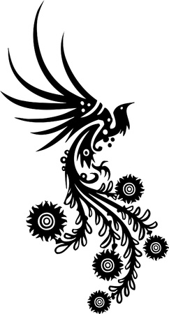 Chinese Floral Design - Vinyl-ready vector image!のイラスト素材