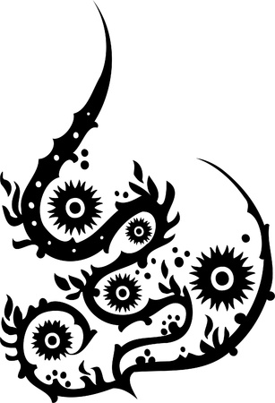 Chinese Floral Design - Vinyl-ready vector image!のイラスト素材