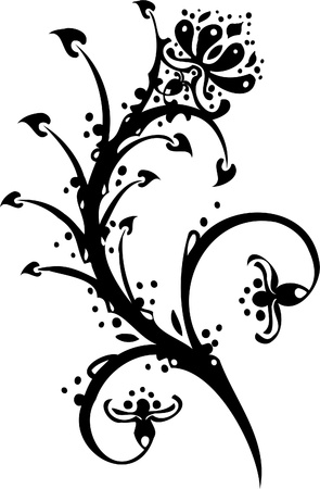 Chinese Floral Design - Vinyl-ready vector image! のイラスト素材