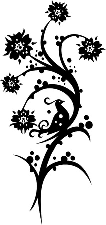 Chinese Floral Design - Vinyl-ready vector image!のイラスト素材