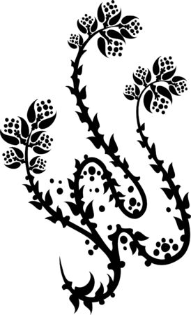 Chinese Floral Design - Vinyl-ready vector image!のイラスト素材
