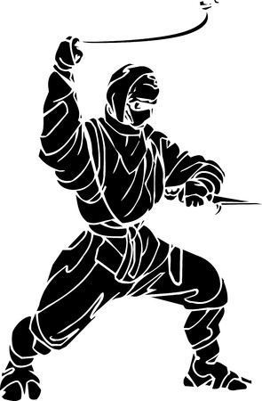 Ninja fighter - vector illustration  Vinyl-ready のイラスト素材