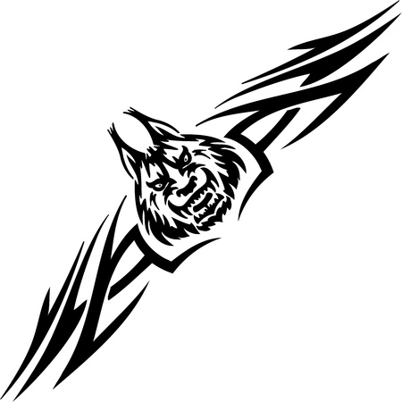 lynx and symmetric tribals のイラスト素材